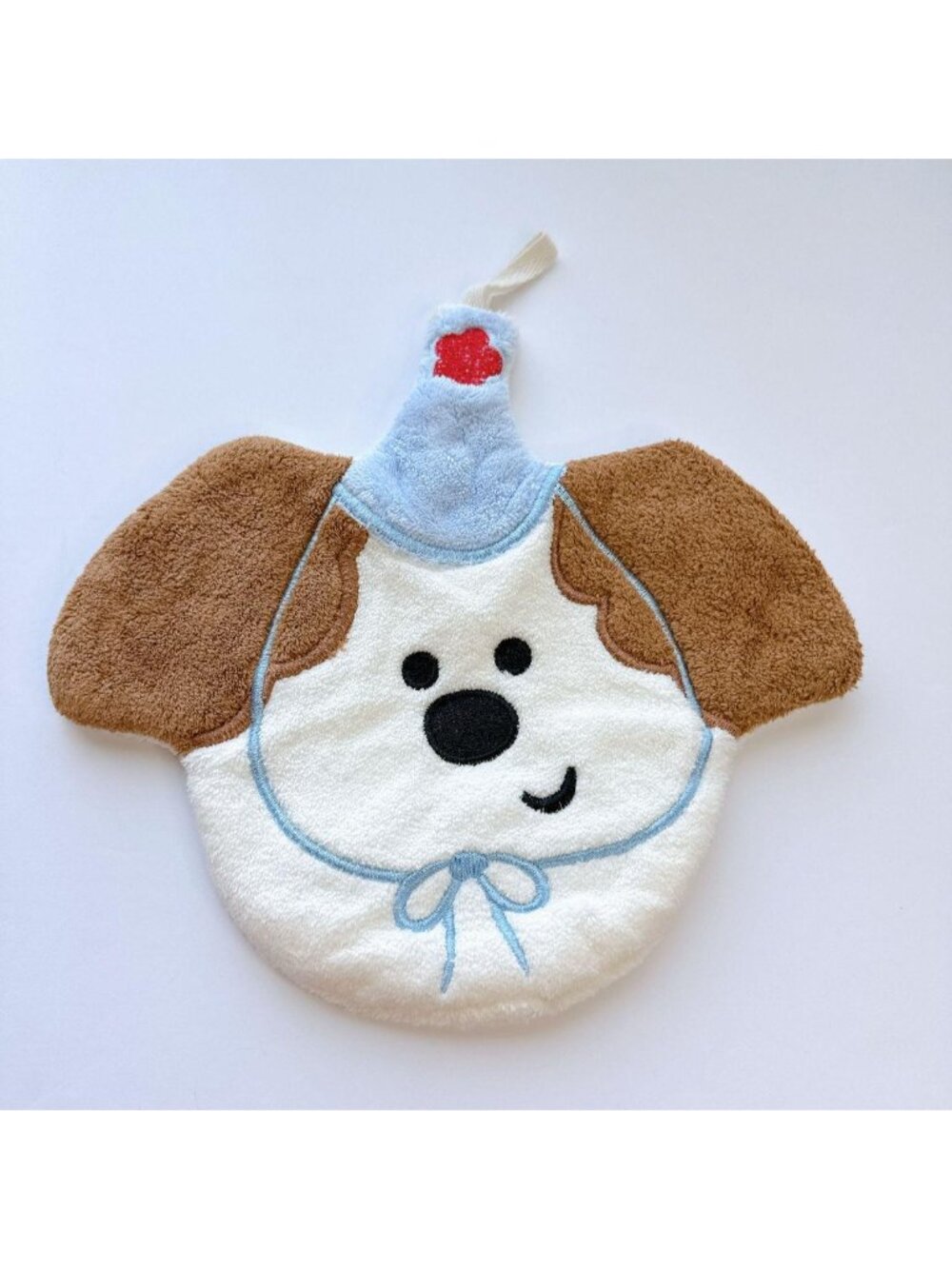 Cute Puppy with Party Hat Hand Towel | Kawaii Dog Washcloth